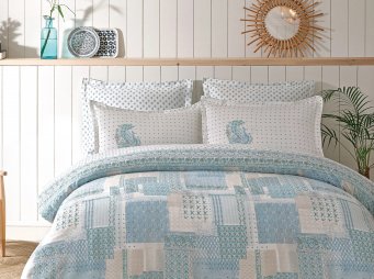 �ift Ki�ilik Merisa Tensel Nevresim Tak�m� - Mavi